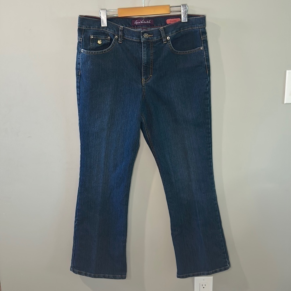 Gloria Vanderbilt Giselle Dark Wash Blue Bootcut Jeans Wom's Size 16 Petite